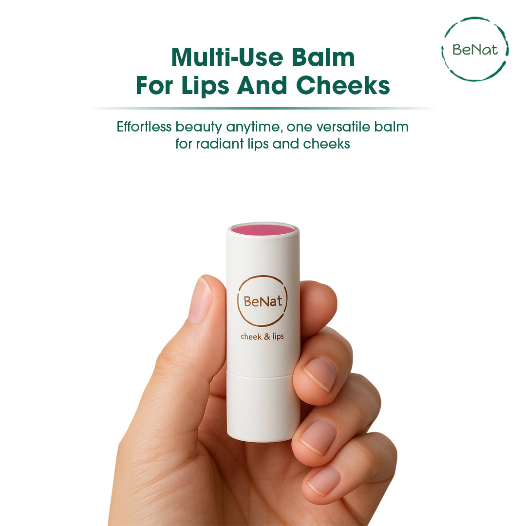 Lip & Cheek Balm. 2 in 1 Natural Bloom Lipstick for Vibrant Color.