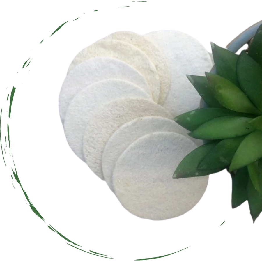 natural exfoliating loofah pads