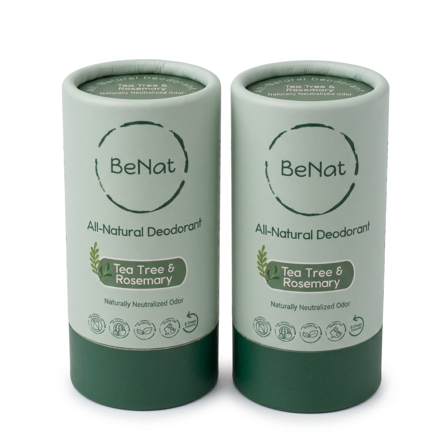 2-Pack All-Natural, Plastic-Free Deodorants