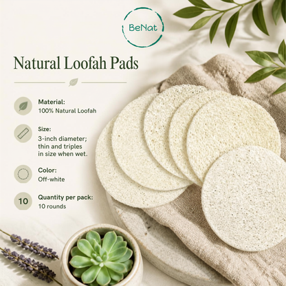 Natural Loofah Pads 5-pcs