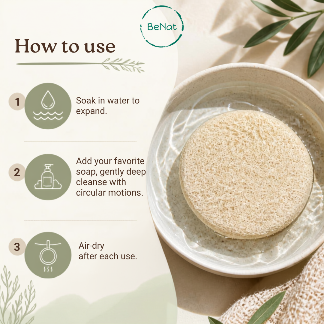 Natural Loofah Pads 5-pcs